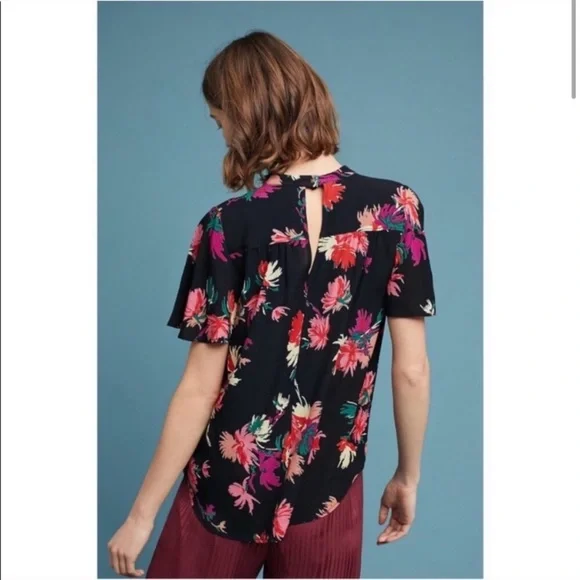 Anthropologie Maeve Bella Choker Floral Blouse Size XS - Picture 3 of 12